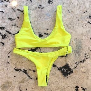 High Cut Neon Bikini Set